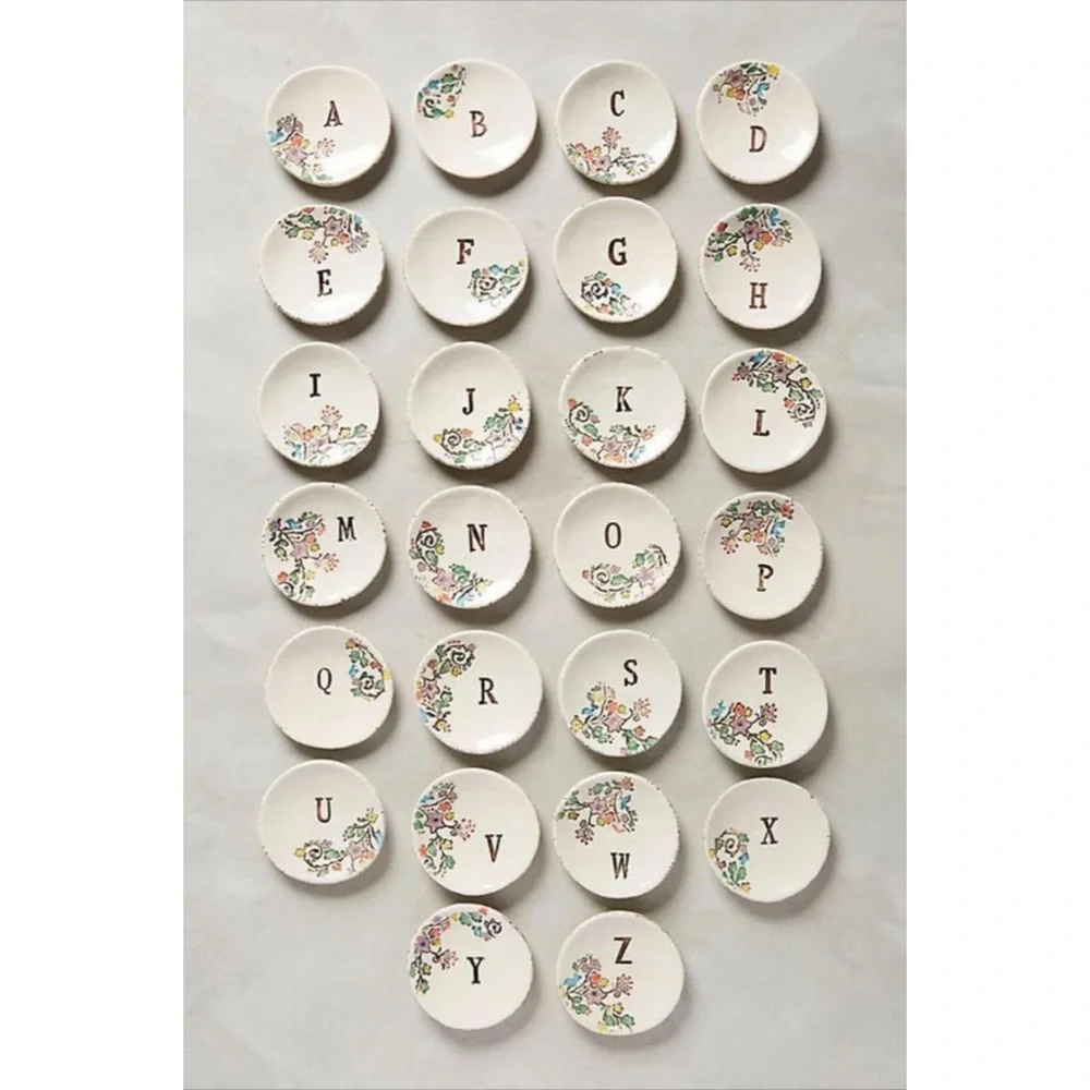 Anthropologie Monogrammed Garland Ring Dish